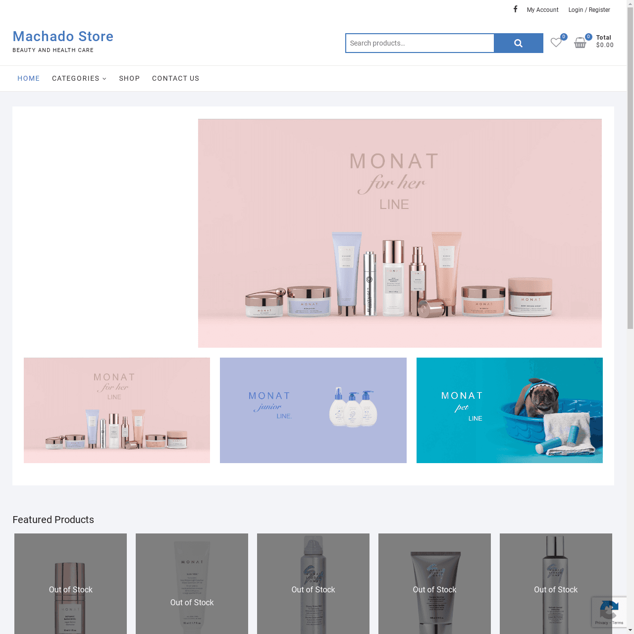 Machado Store website preview